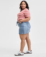 And Now This Trendy Plus Tie-Front Denim Mini Skirt, Exclusively at Macy's