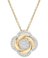 2-Pc. Set Diamond Pendant Necklace & Earrings (1/2 ct. t.w.) in 14k Gold-Plated Sterling Silver, Exclusively at Macy's