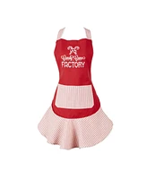 Design Imports Candy Cane Factory Ruffle Apron