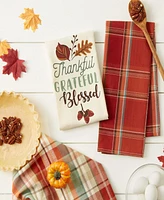 Design Imports Assorted Thankful Grateful Blessed Dishtowel, Set of 3