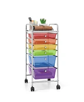 Gouun Multifunctional 6-Drawer Rolling Storage Cart with Deep and Shallow Drawers