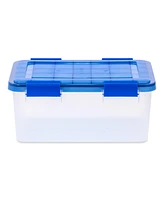Iris Usa 5Pack 19qt Weatherpro Airtight Plastic Storage Bin with Lid and Seal and Secure Latching Buckles