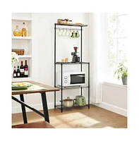 Slickblue Heavy-Duty Metal Kitchen Dining Baker's Rack, Microwave Stand, and Plant Stand