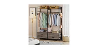 Slickblue Modern Garment Rack with Clothes Hanging Rod and 4 Storage Drawers Stylish and Organized