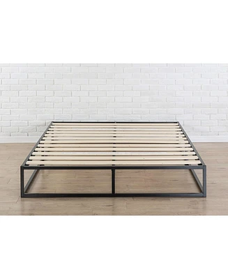 Slickblue Modern 10-inch Low Profile Metal Platform Bed Frame with Wood Slats