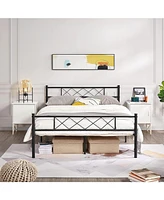 Slickblue Traditional Powder Coated Slatted Platform Bed