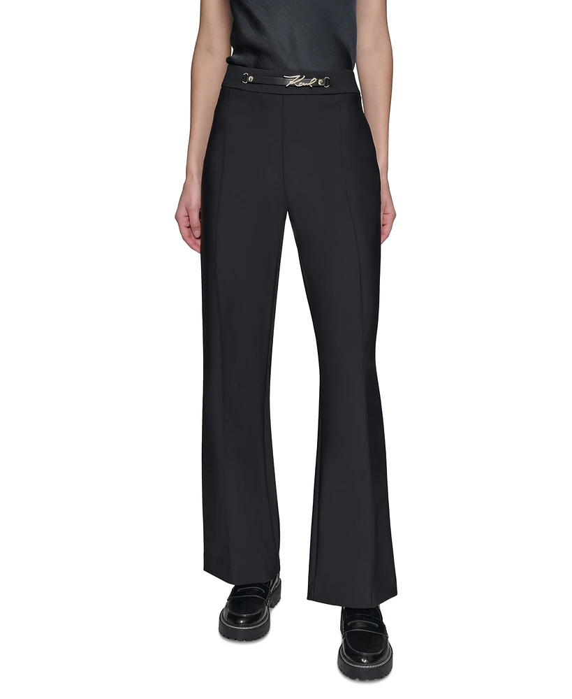 Karl Lagerfeld Paris Women's Embellished Straight-Leg Pants