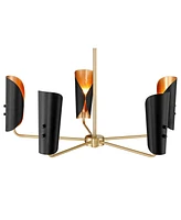 Possini Euro Design Finn 25" Mid Century Modern Pendant Chandelier Ceiling Light Fixture Dining Room Over Table Kitchen Island Foyer Hanging 5-Light B