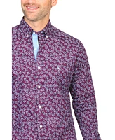 Tailorbyrd Men's Ditzy Floral Printed Sport Shirt