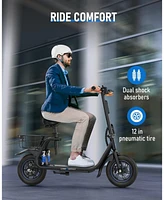 Urbanmax C1 Electric Scooter with Seat, Foldable Scooter for Adults Carry up to 265lbs, 450W Powerful Motor 25 Miles Range with Dual Shock Absorbers,