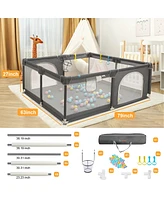 Comomy Large Baby Playpen 79x63x27inch Activity Center Playard for Babies and Toddlers