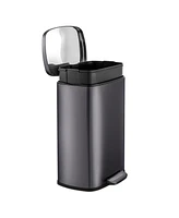 Slickblue 13 Gallon Stainless Steel Kitchen Trash Can with Step Open Lid