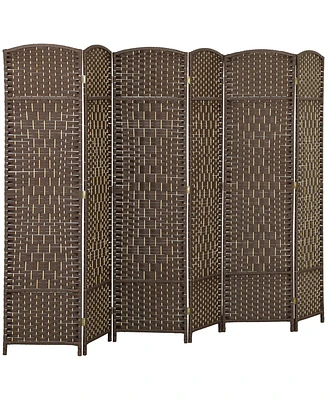 Homcom 3 Panel Room Divider Hand-Woven Freesding Partition,