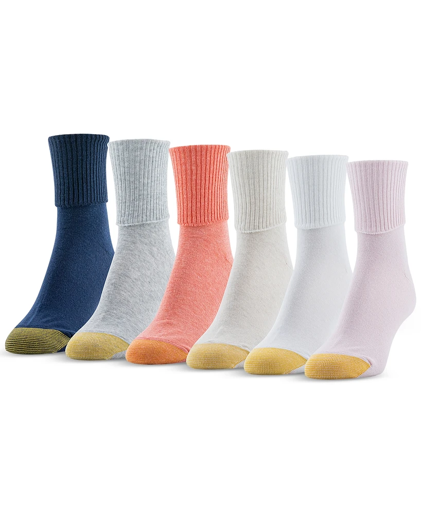 Gold Toe Women's 6-Pack Casual Turn Cuff Socks