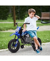 Qaba 12V Kids Motorcycle W/ Twist Grip Throttle, Rear Suspension,