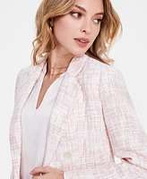 Bar Iii Women' s Tweed Faux Double-Breasted Blazer, Exclusively at Macy's