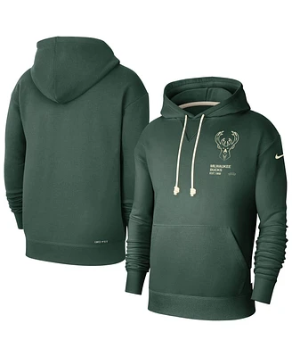 Nike Men's Hunter Green Milwaukee Bucks Courtside Standard Issue Premium Performance Pullover Hoodie