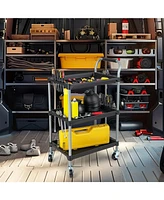 Gouun 3 Layer Tool Cart with Pp Shelves Sponged Handle and Swivel Wheel