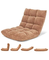 Gouun 14-Position Adjustable Floor Chair with Cushioned Seat and Steel Frame