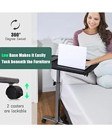 Gouun Adjustable Angle Height Rolling Laptop Table