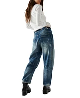 Free People Women's Cotton Moxie Low-Slung Barrel Jeans