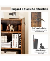 Gouun 3-Tier Bookcase Open Display Rack Cabinet with Adjustable Shelves