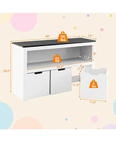 Gouun Kids Toy Storage Organizer with Blackboard Top-3-Drawer
