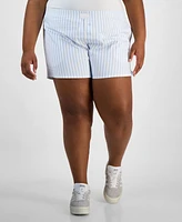 Love Tribe Trendy Plus Cotton Poplin Striped Boxer Shorts