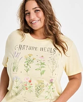 Love Tribe Trendy Plus Nature Heals Graphic T-Shirt