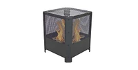 Slickblue 16 Inch Small Grelha Square Outdoor Fire Pit with Grilling Grate