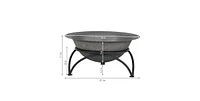 Slickblue 23.5 inch Wood-Burning Small Cast Iron Fire Pit Bowl with Stand