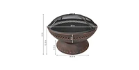 Slickblue 25 Inch Chalice Steel Fire Pit with Spark Screen