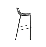 LeisureMod Aluminum Bar Stool with Powder Coated Frame and Footrest