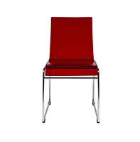 LeisureMod Lima Modern Acrylic Chair, Set of 2