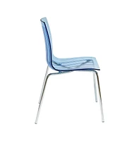 LeisureMod Ralph Plastic Dining Chair with Chrome Legs