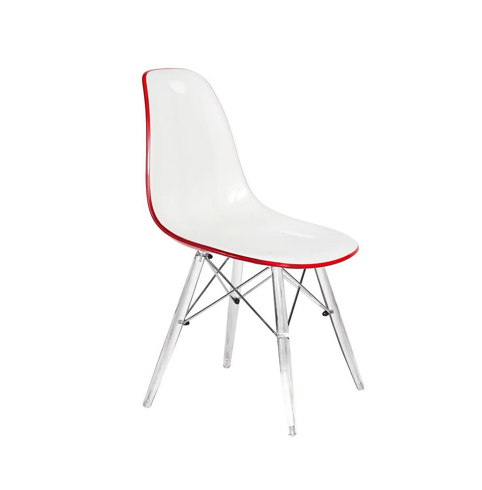 LeisureMod Dover Molded Side Chair with Acrylic Base