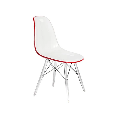 LeisureMod Dover Molded Side Chair with Acrylic Base