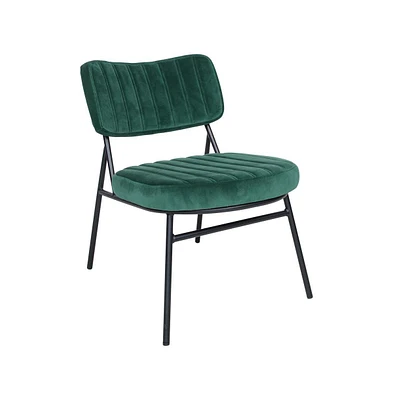 LeisureMod Marilane Velvet Accent Chair With Metal Frame