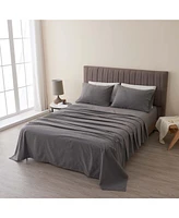 Verlee Piece Cotton Blend Double-Brushed Heathered Flannel Bed Sheet Set