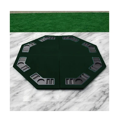 Slickblue Octagon Folding Poker Table Top - Dual-Sided with Poker and Blackjack Layouts