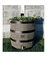 Slickblue Rain Barrel Planter for Outdoor Garden and Water Conservation