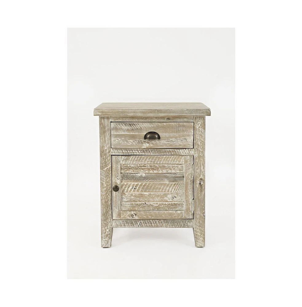Jofran Artisan's Craft Rustic Farmhouse Distressed Solid Wood Accent Table
