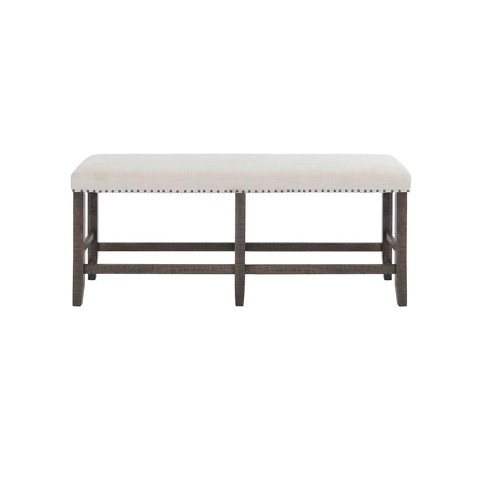 Jofran Willow Creek Distressed Solid Wood Counter Height Dining Bench