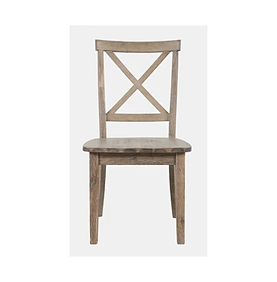 Jofran Eastern Tides Coastal Wire-Brushed Wood X-Back Acacia Dining Chair (Set of 2)