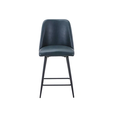 Jofran Mid-Century Modern Faux Leather Upholstered Counter Height Barstool (Set of 2)