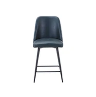 Jofran Mid-Century Modern Faux Leather Upholstered Counter Height Barstool (Set of 2)