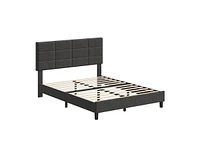 gaomon Full Bed Frame, Linen Upholstered Platform Full Bed Frame with Height Adjustable Headboard