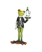 Fc Design "2-pc Gift Set" 7"H Frog Bartender Serving Wine Figurine Statue Ornament Home Room Office Decor and Perfect Gift Ideas for Housewarming, Hol