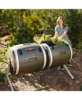 Slickblue Double Rotating Compost Bin Tumbler for Efficient Garden Waste Recycling