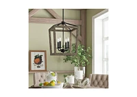 Slickblue 4 Light Lantern Adjustable Dimmable Square/Rectangle Chandelier